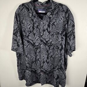 32 Bar Blues Linen Shirt Men's Tropical Hawaiian Short Sleeve XXL Vacation